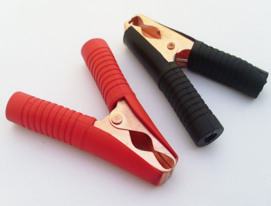 2pcs Car Battery Clip Insulated Clamp 90mm 100A R&B