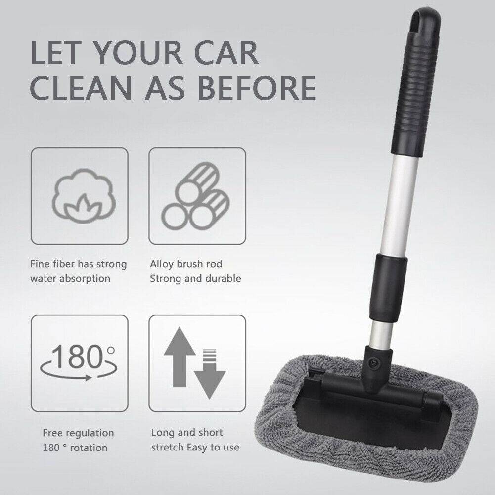 Car Windshield Cleaner Micro Fiber Window Cleaning Tool Home Glass Wiper @
