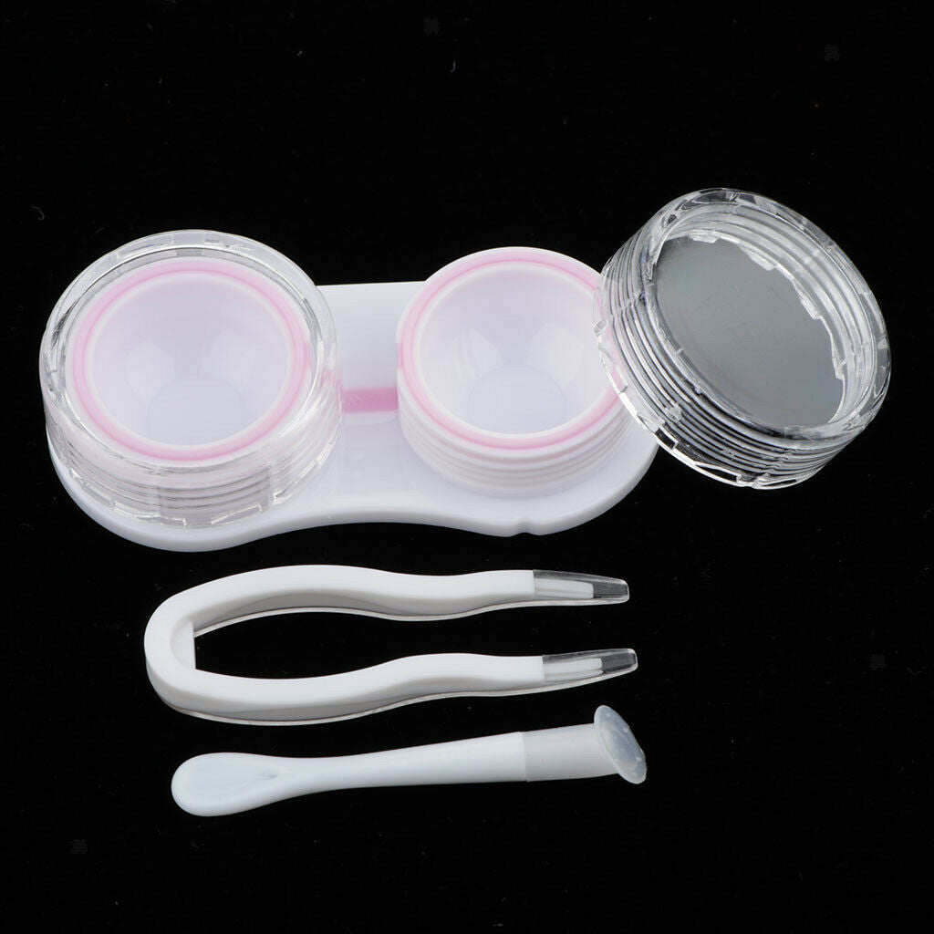5Pcs Portable Contact Lens Soaking Case Container Holder Storage Box Pink