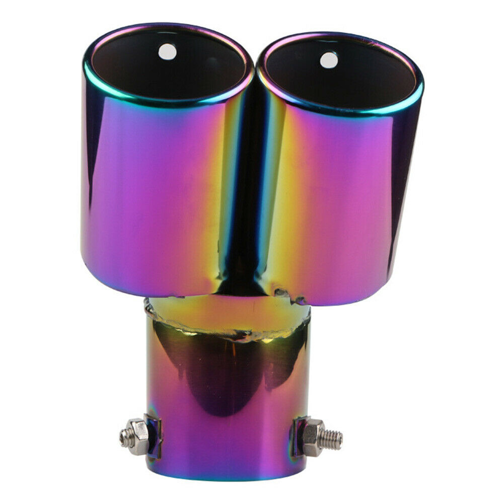 Bent Dual Exhaust Tip Bolt-on Straight Cut Tailpipe Tip 2.5 inch ID Inlet @