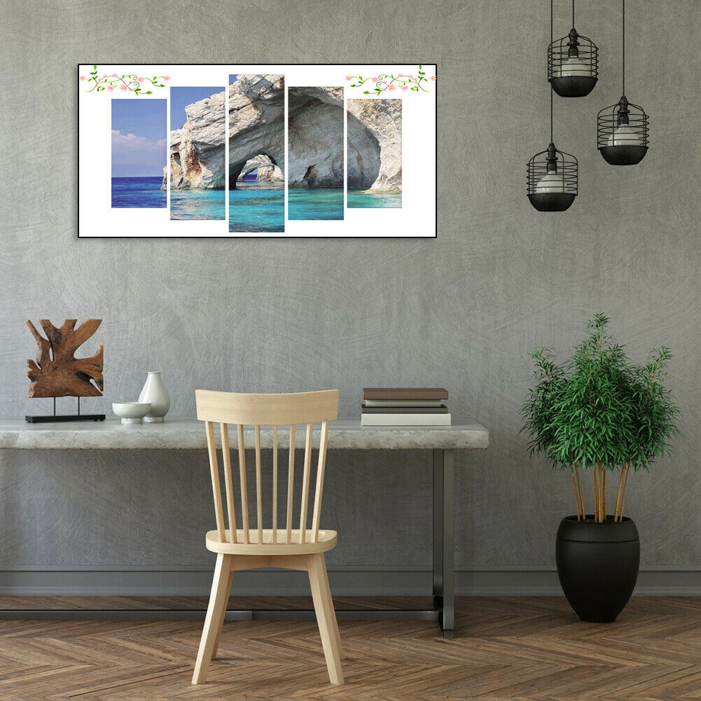 5pcs 5D DIY Full Drill Diamond Painting Seaside Cross Stitch Kit Home Decor @