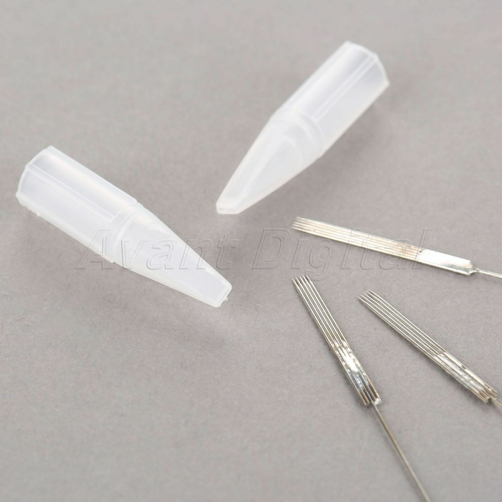 50x Microblading 5F Eyebrow Tattoo Needles + 50pcs 5F Needle Tips Tattoo Supply