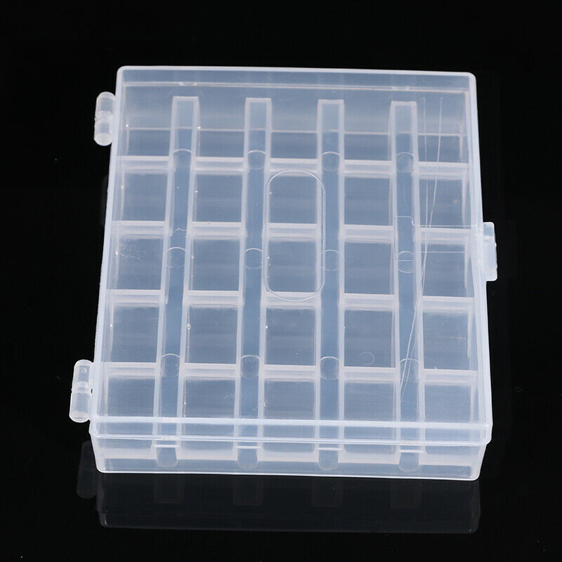 25 Spools Bobbins Sewing Machine Bobbin Case Organizer Storage Clear Box TooBDA