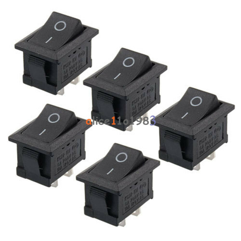 20PCS Car Truck Boat Round Rocker 2 Pin KCD1-101 ON OFF Toggle  Switch 125V 6A