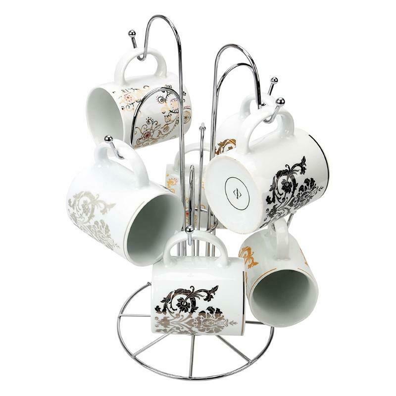Tree Shape 8 Mug Holder Coffee Mugs Tea Cup Storage Rack for Countertop Kitchen