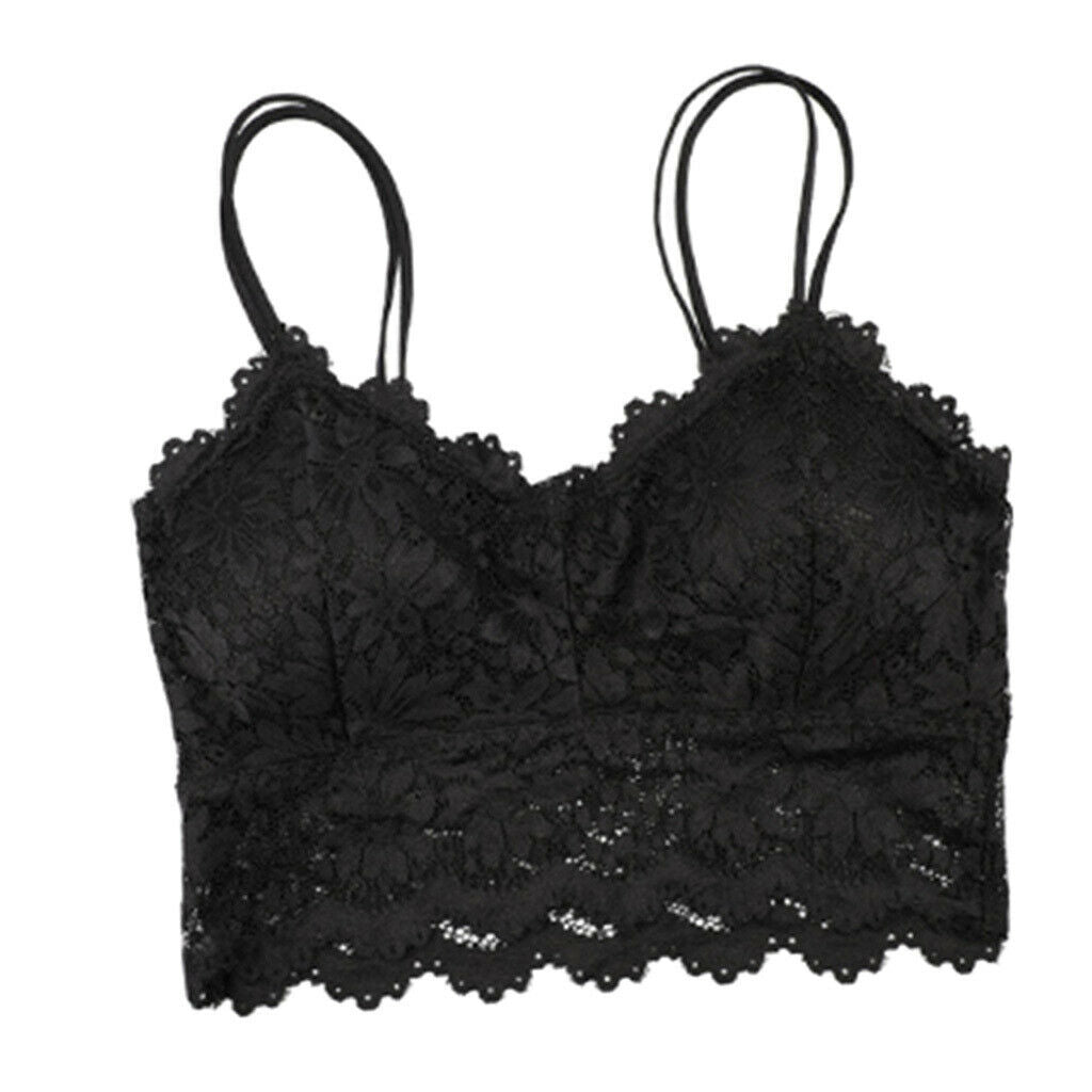 2 Pieces Women's Full Lace V Neck Bralette Breathable Sexy Lace Bra Bustier