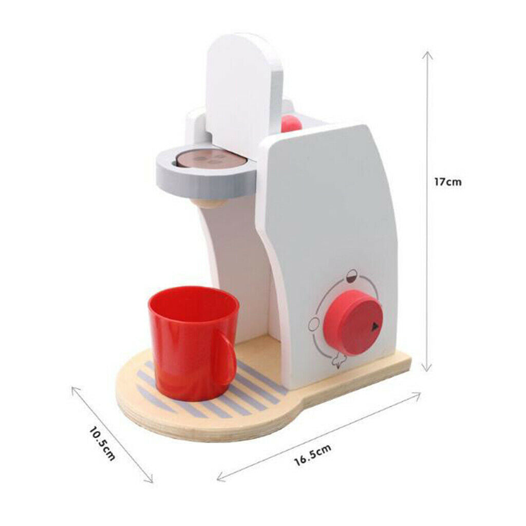 Wooden Mini Simulation Coffee Maker Machine Pretend Play Role Play Toys