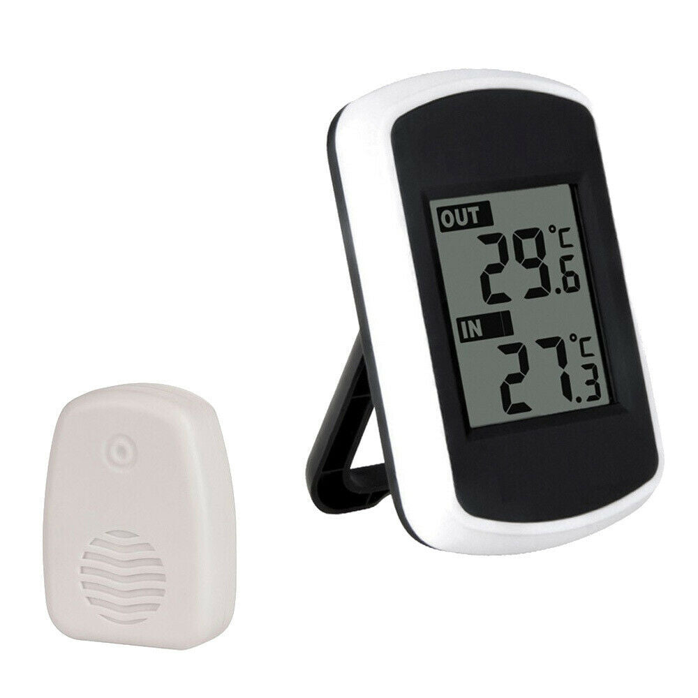 Digital Wireless Electronic Thermometer for Indoor Outdoor Universal Black