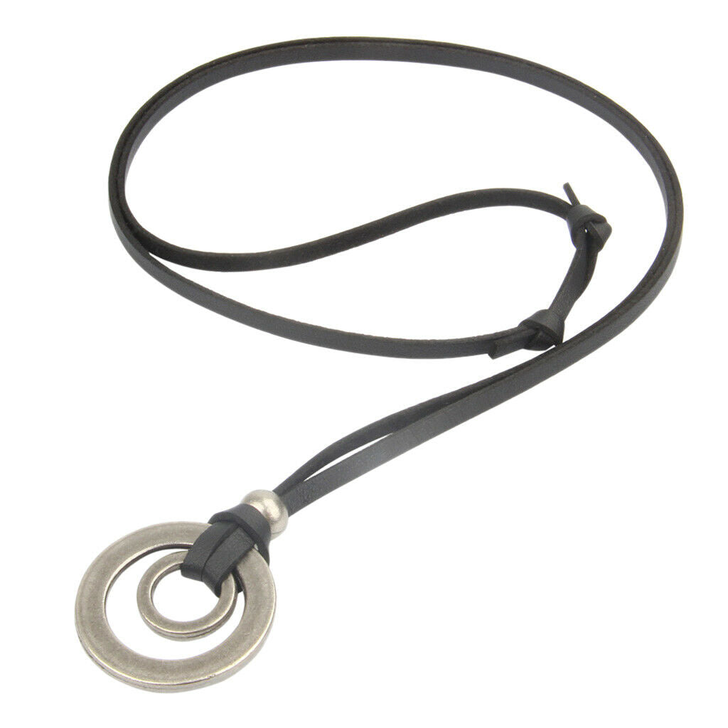 Retro Necklace with Alloy Ring Pendant Charm Novelty Jewelry Accessory Stainless