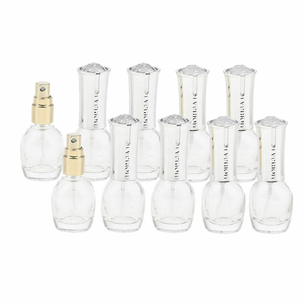 10 Pcs Refillable Empty Glass Spray Bottle For Essential Oil Perfume 10ml