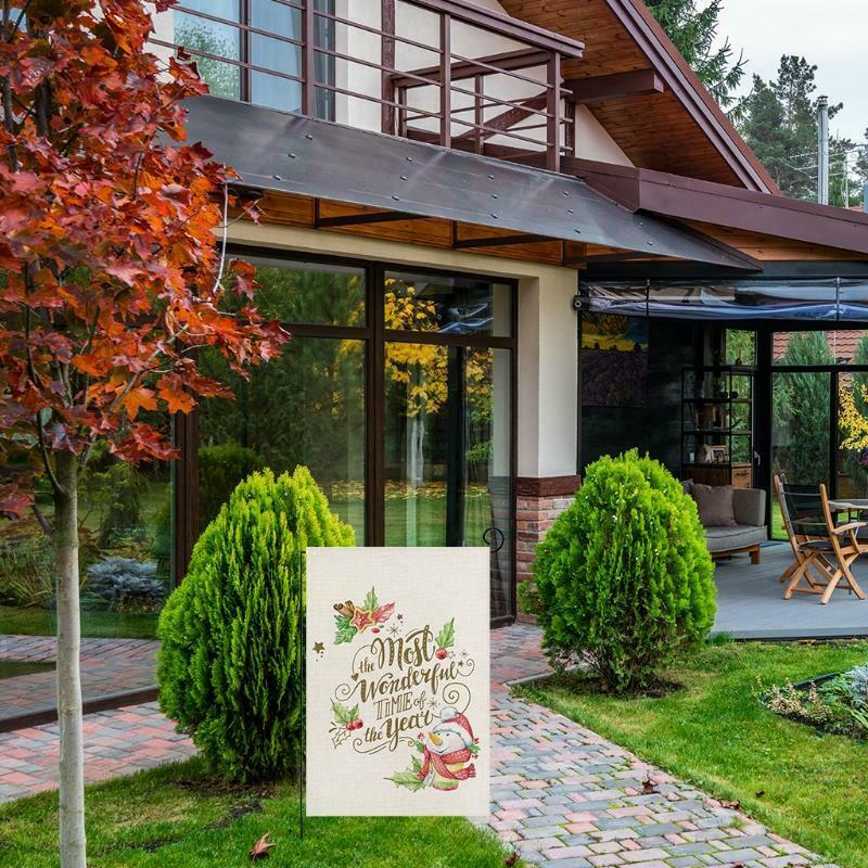 Christmas Garden Flag Most Wonderful Time of the Year Yard Flags Double-Sided
