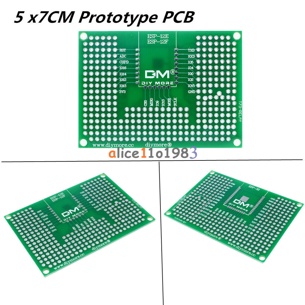 5X7CM Prototype PCB Breadboard For ESP8266 ESP-12E ESP-12F ESP32 ESP-32S Relay