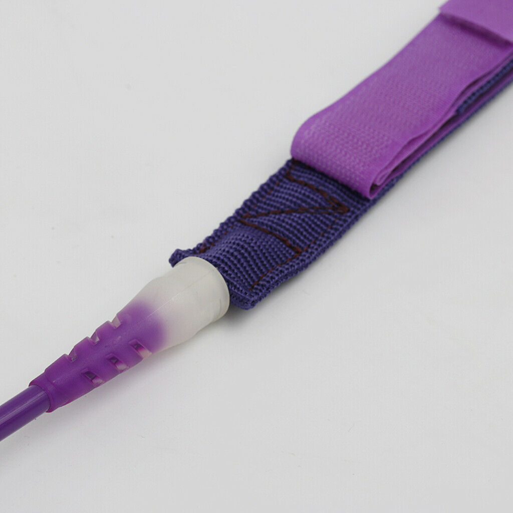 Surfboard Leash Leg Rope Double Stainless Steel Swivels Purple 8 ft