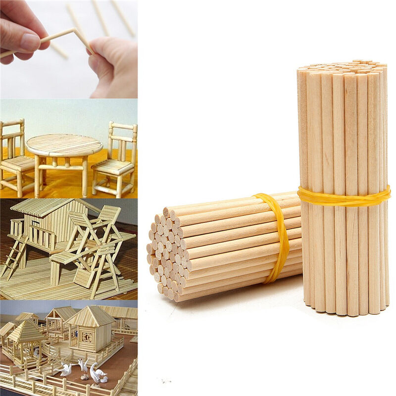 100pcs 100mm Round Wooden Lollipop Lolly Sticks Cake Dowel For DIY Food Craft