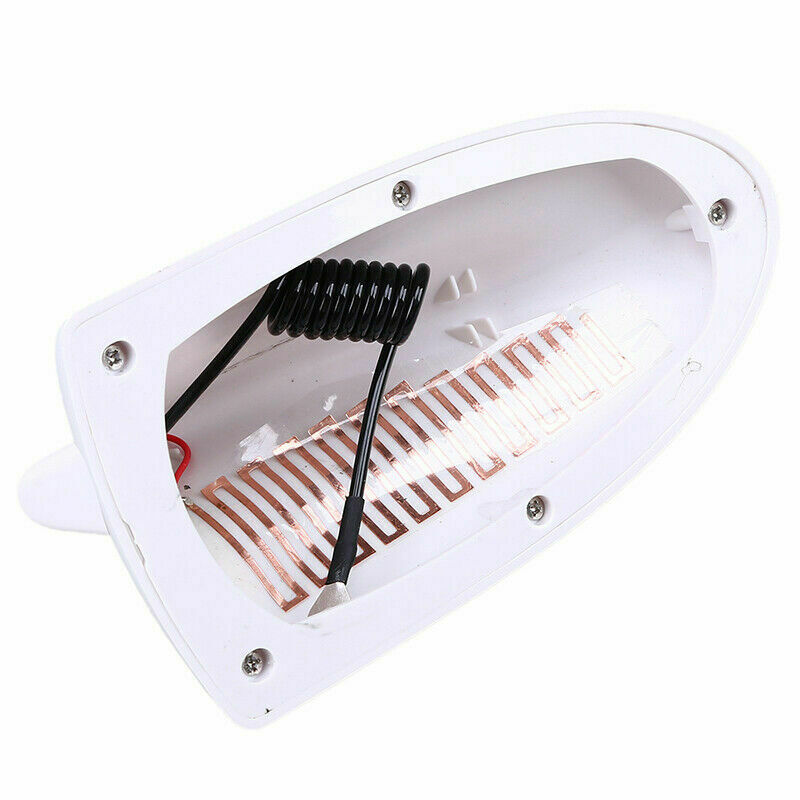 White Universal Auto Car Shark Fin Antenna Roof AM/FM Radio Signal Aerial Cover