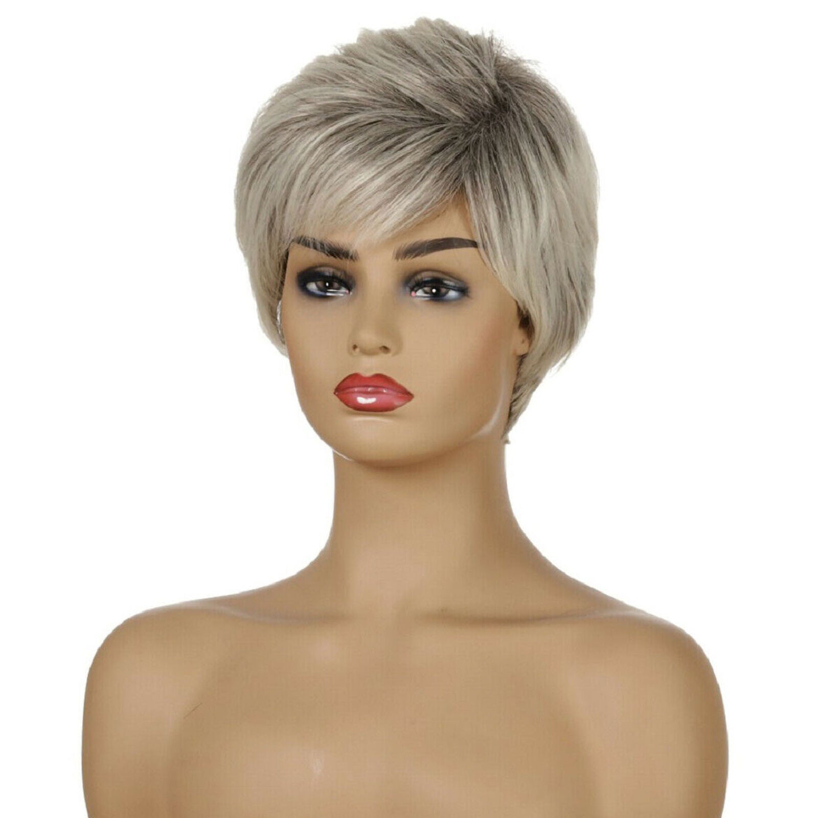 Fashion Synthetic Ombre Wig Short Straight Hair Pixie Cut Bob Wigs For Women