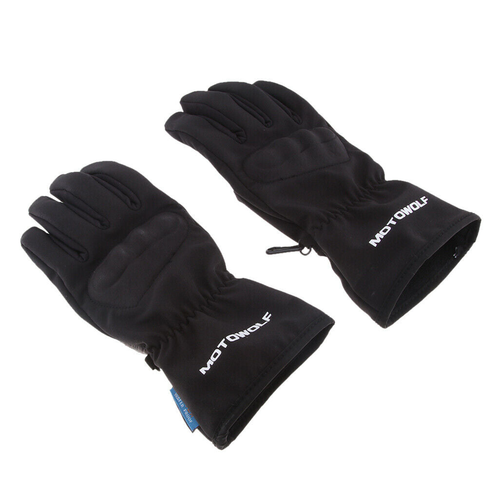 1 Pair Black Motorcycle Cycling Racing Full Finger Screen Touch Gloves L
