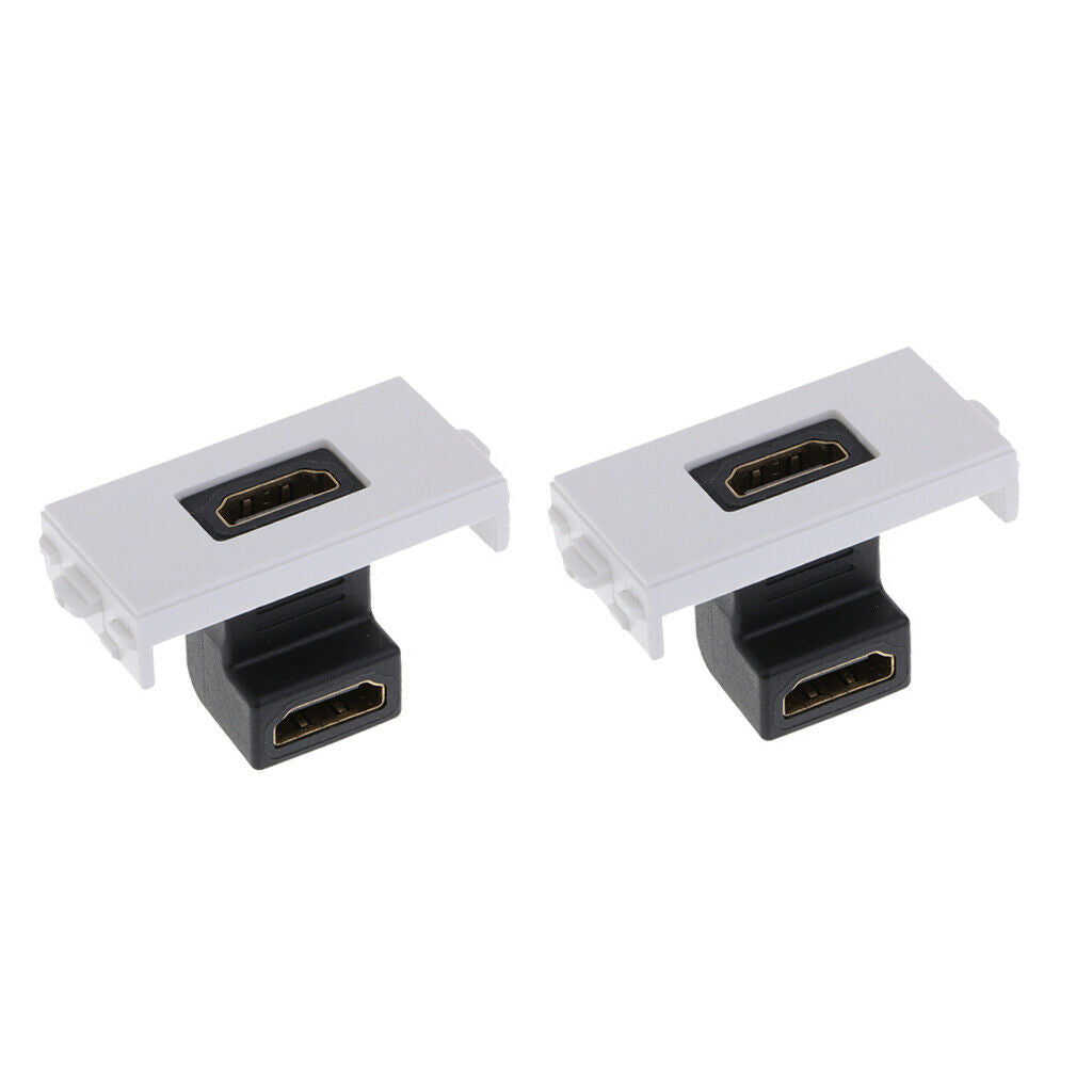 2Packs HDMI Wall Socket Module 90 Degree Solderless Type 2 Way Female/Female