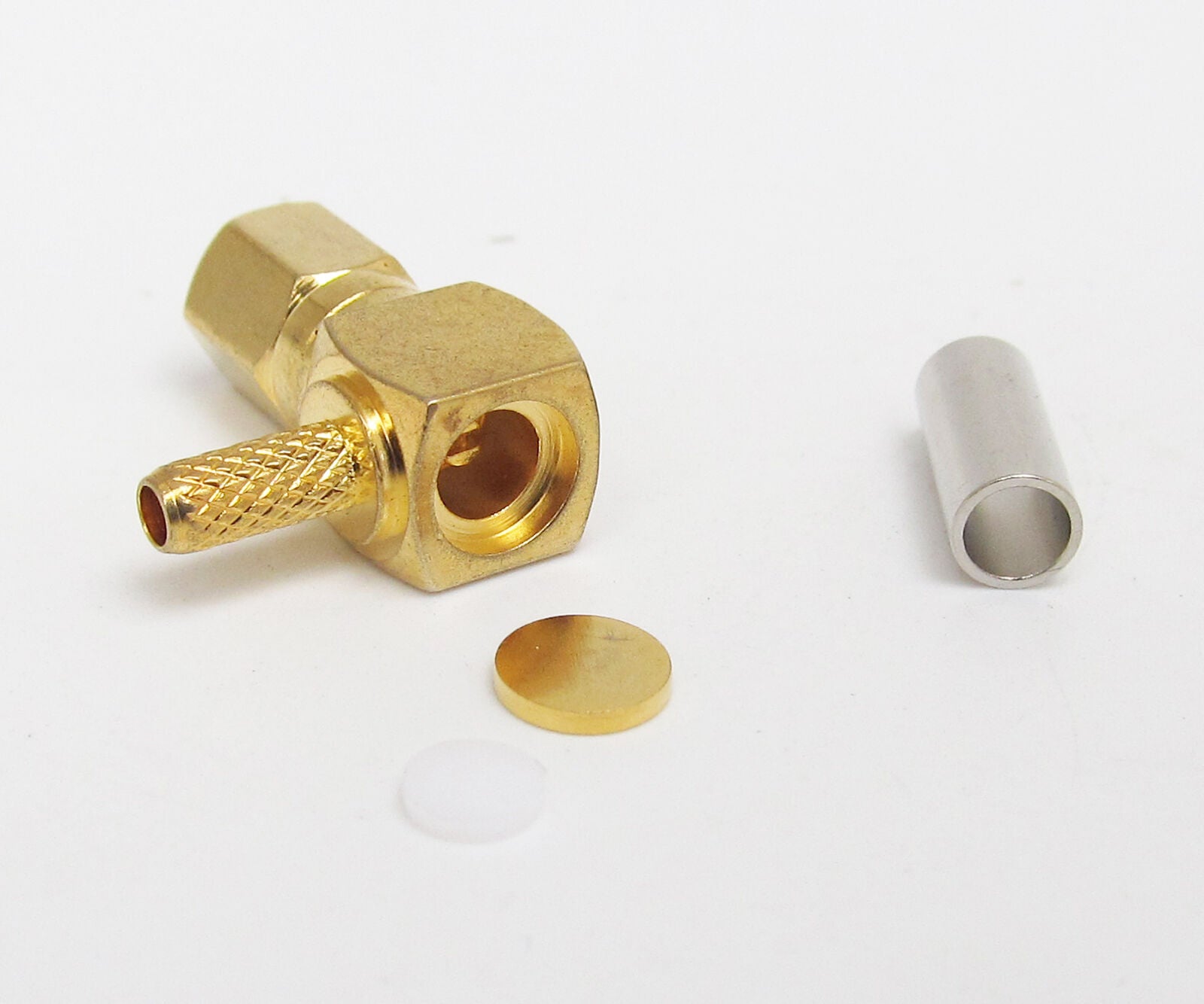 1pc Right Angle SMC Female Crimp RF Connector for RG174 RG179 RG316 Cable