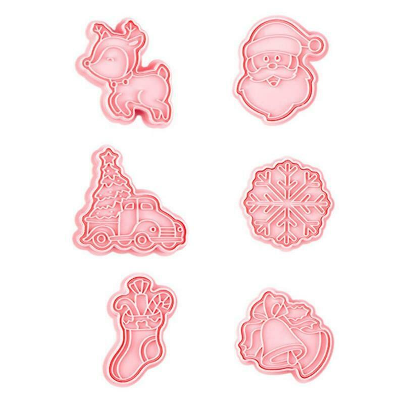 Plastic Material Push-type Household Baking Mold Christmas Theme Plastic Cutters