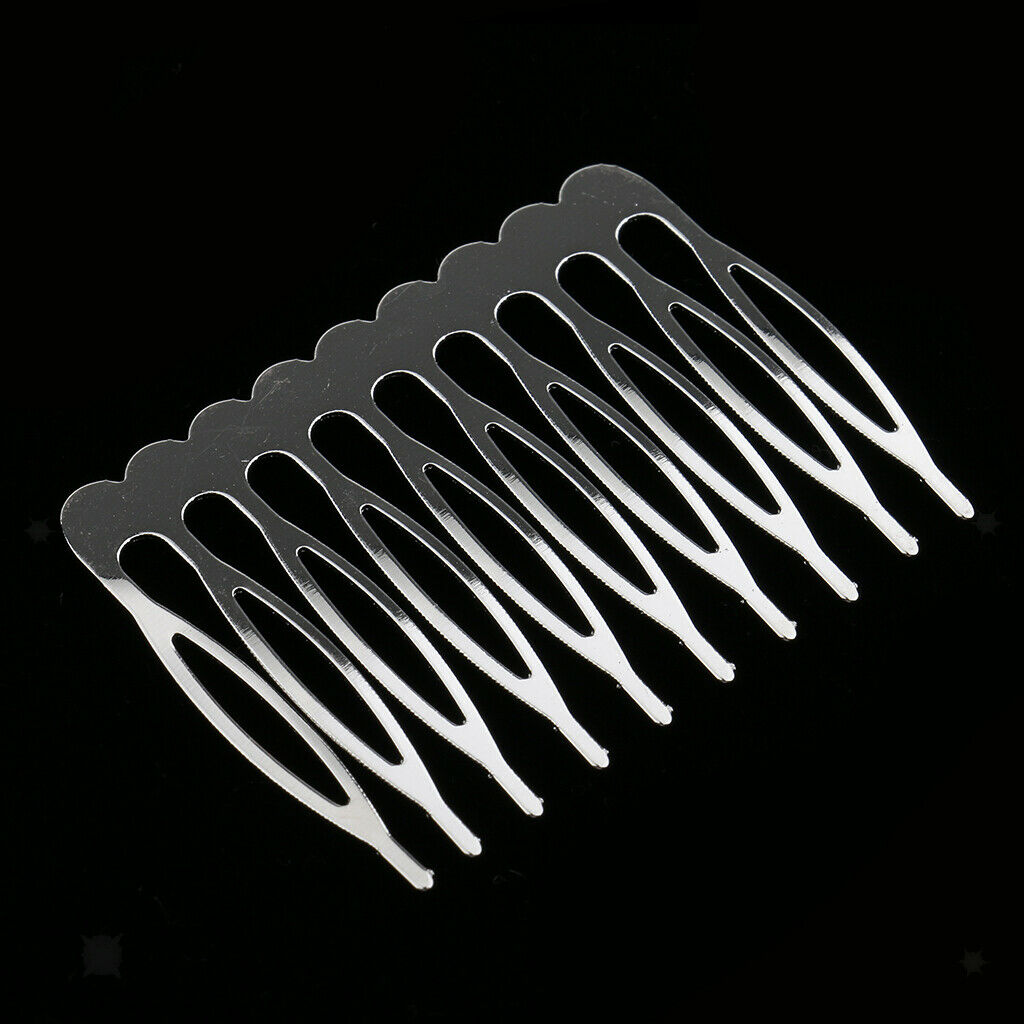 10pcs Hair Clip Hair Comb Pin Barrette Wedding Veil Wire Metal Comb Hair DIY