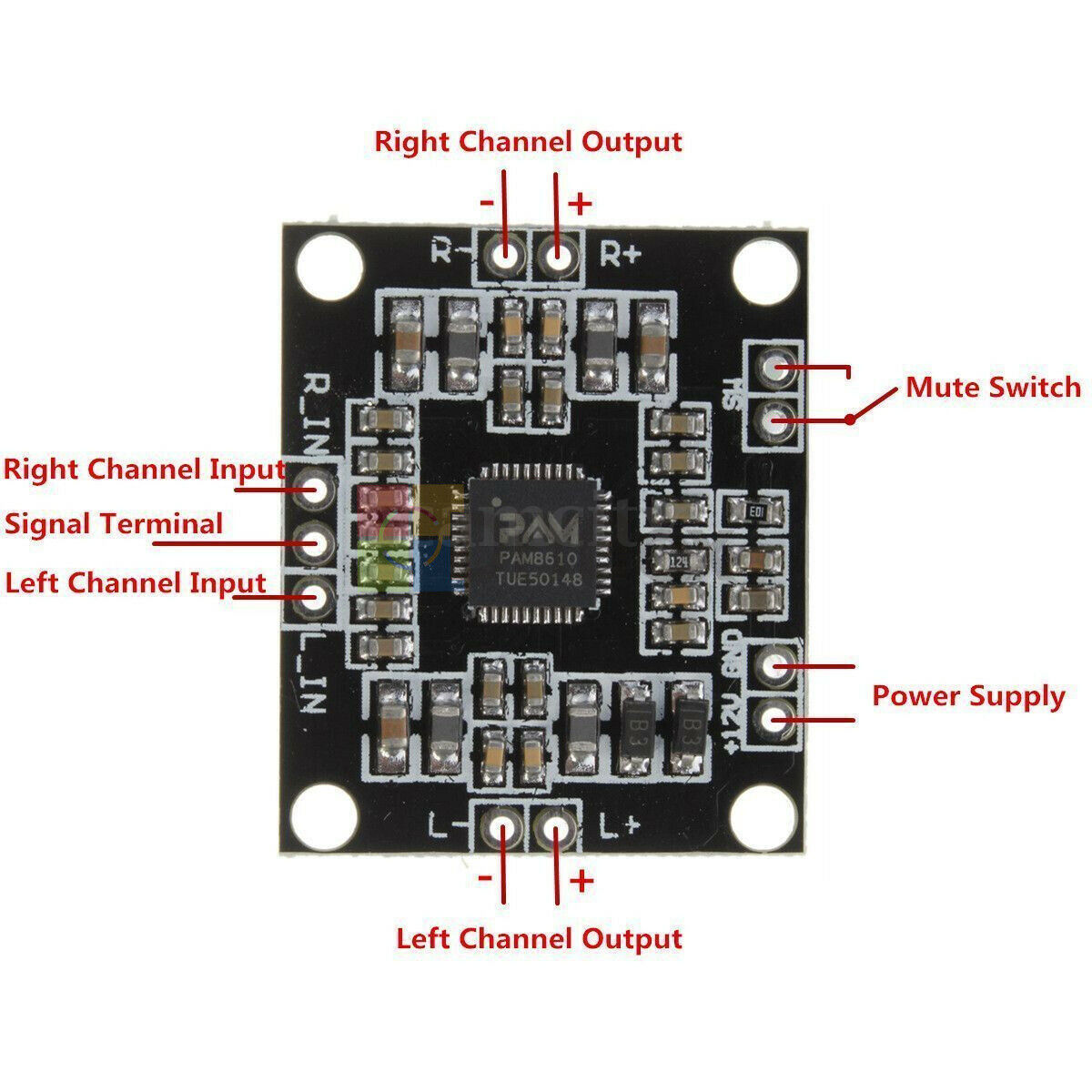 2PCS Digital PAM8610 2X15W Dual channel Stereo Class Amplifier Board DC 12V
