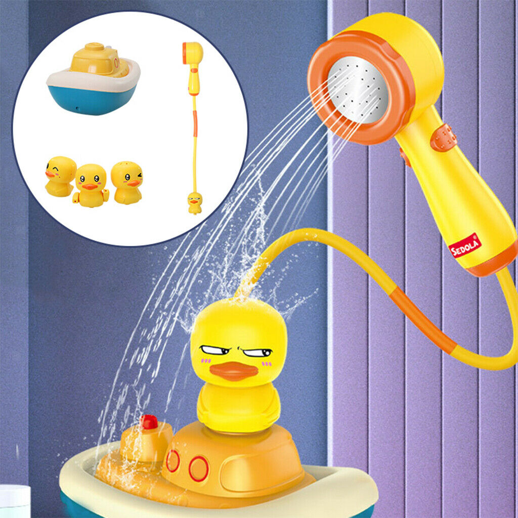 Electric Automatic Water Pump Duck Water Spray Bath Shower Head Toys Gifts