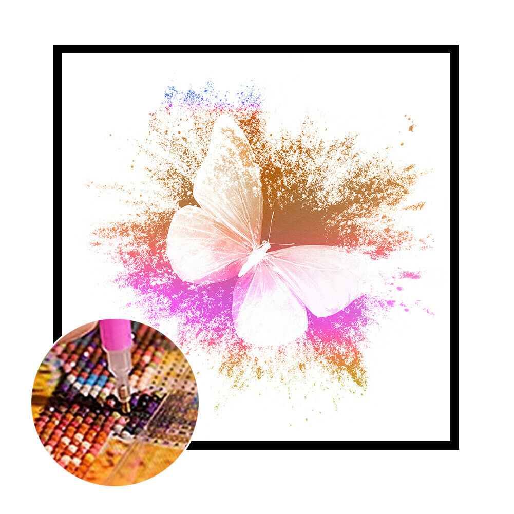 Butterfly 5D DIY Full Round Drill Diamond Painting Mosaic Animal Decor Kits  @