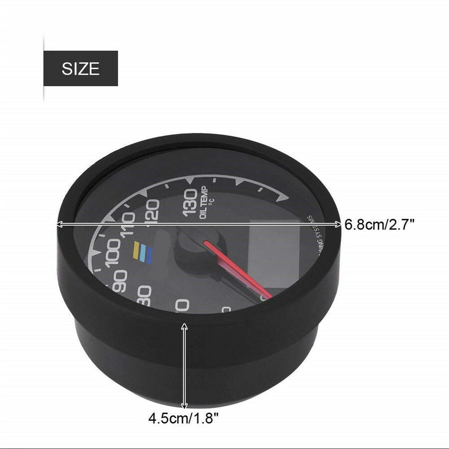 7 Color Oil Temperature Gauge W/ Voltage Meter Car Gauge 2.5 Inch(62mm) DC 12V