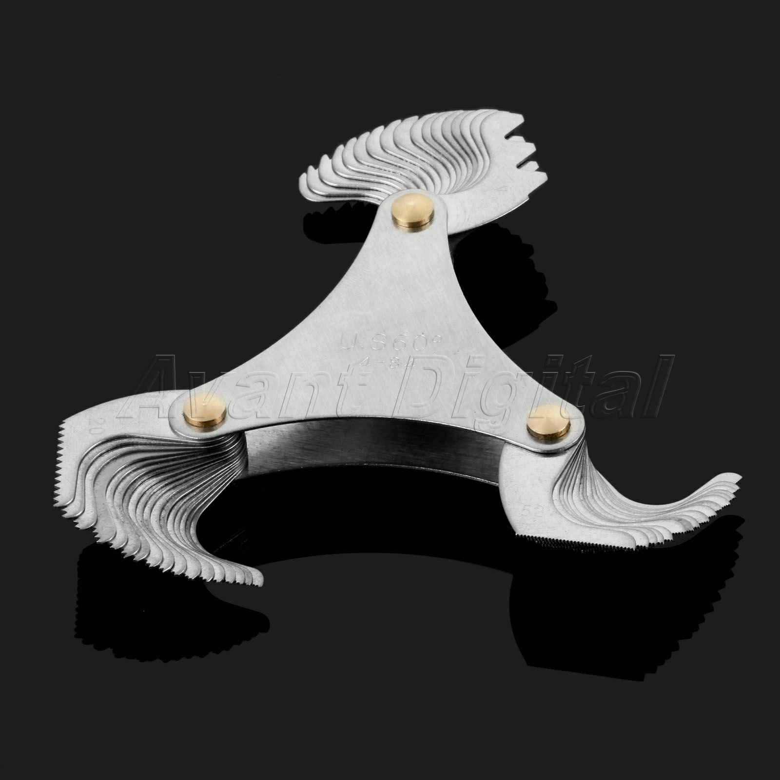 Foldable US 60 Degree Thread Gauge Screw Pitch Measuring Tool 51 Blades Gage