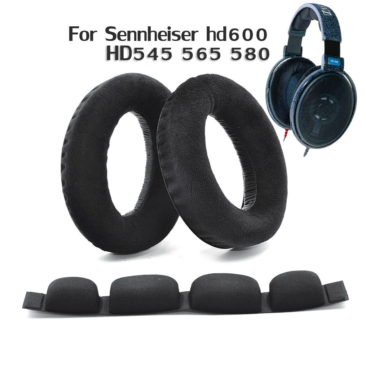 New Earpads W/Headband For Sennheiser HD545 HD580 HD565 HD600 HD650 Headphone