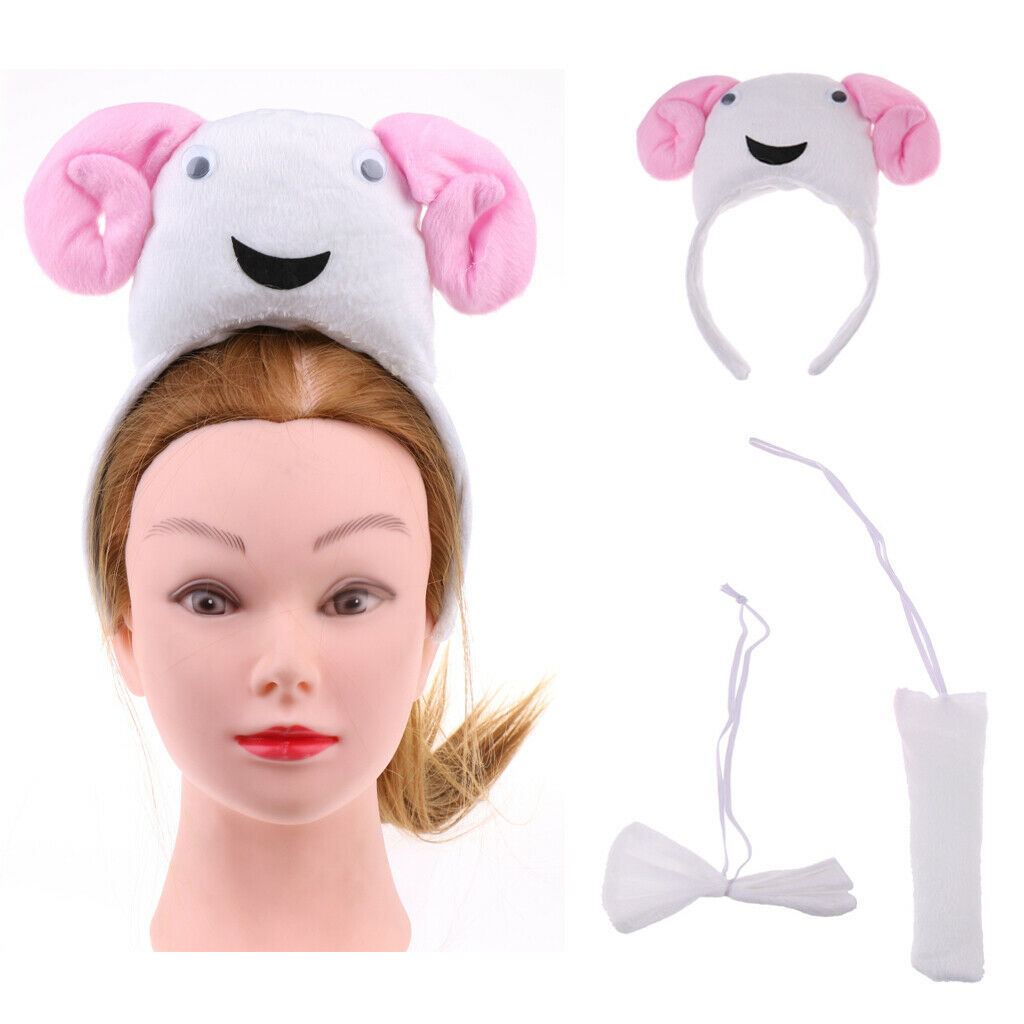 3 Pieces/Set Cute Animal Headband Bow Tie Tail Kids Party Fancy Dress Sheep