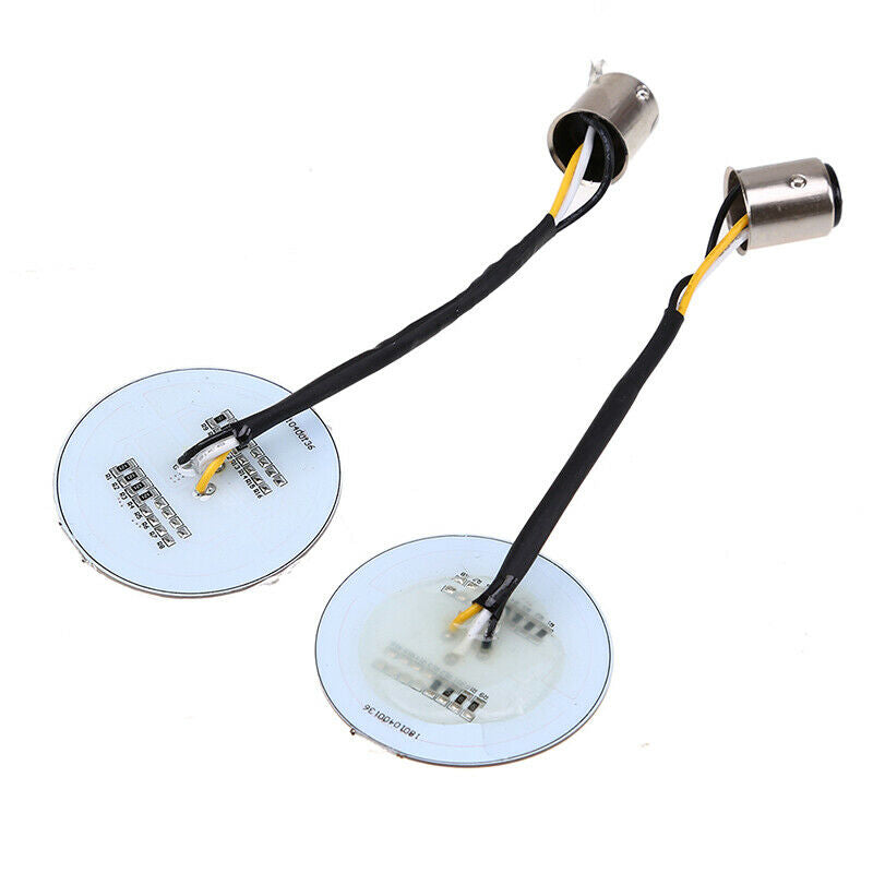 Round Amber White 48LED Turn Signal Inserts Light 12V Universal For Motorcycle
