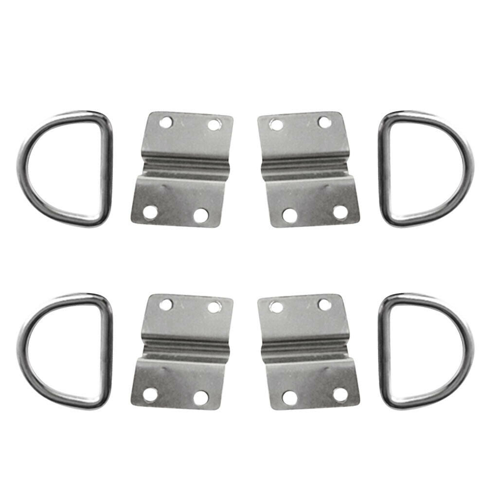 4 Pieces Lashing Ring Staple Cleat Tie Down for Trailer Van Truck Boat Rope