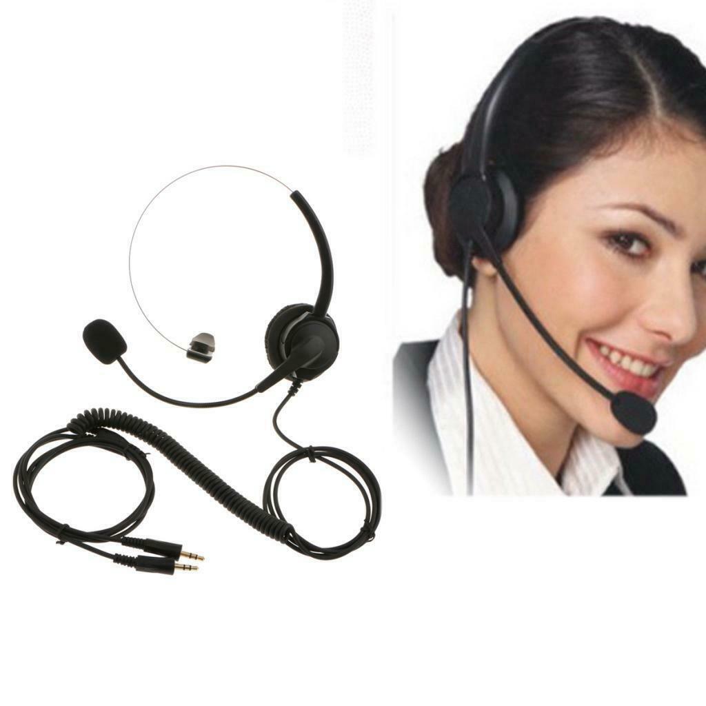 2.5mm Call Center Noise Cancelling Headset Headphones for Desk Telephone