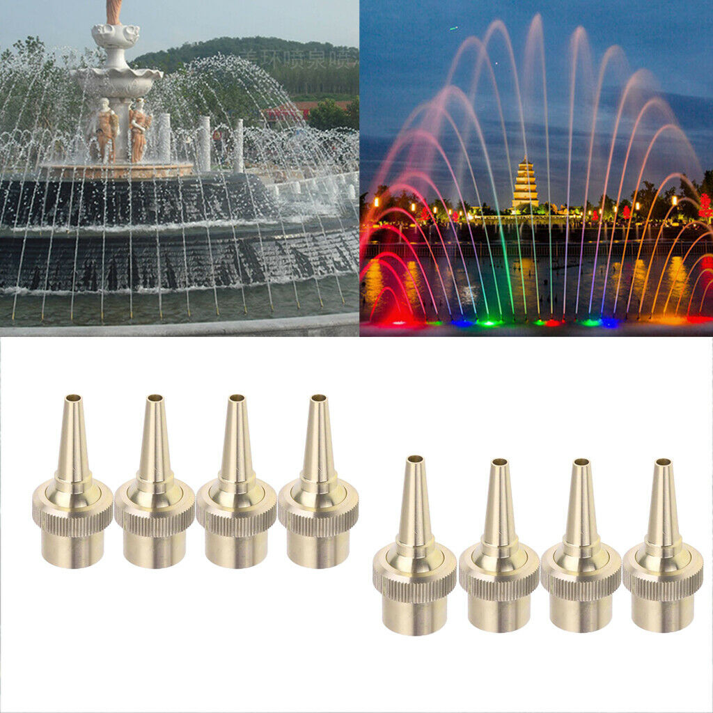 8x 1/2'' Brass Straight Garden Fountain Water Nozzle Sprinkler Spray Head