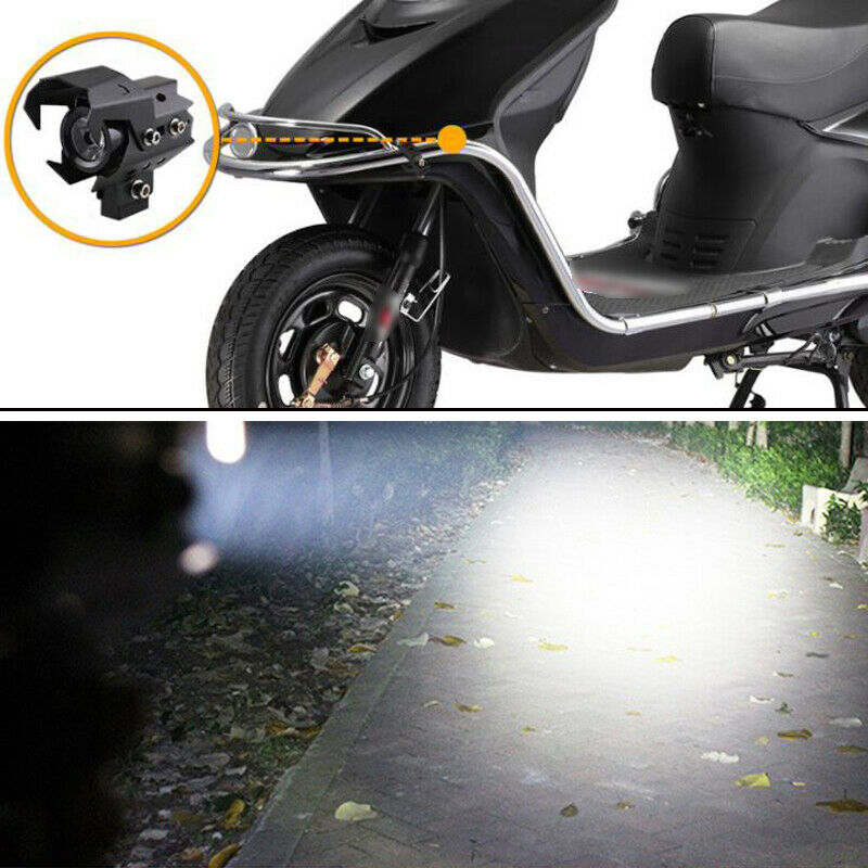 2PCS U8 Lens Motorcycle Headlight Driving Fog Lights Spot Lamp Spotlight White
