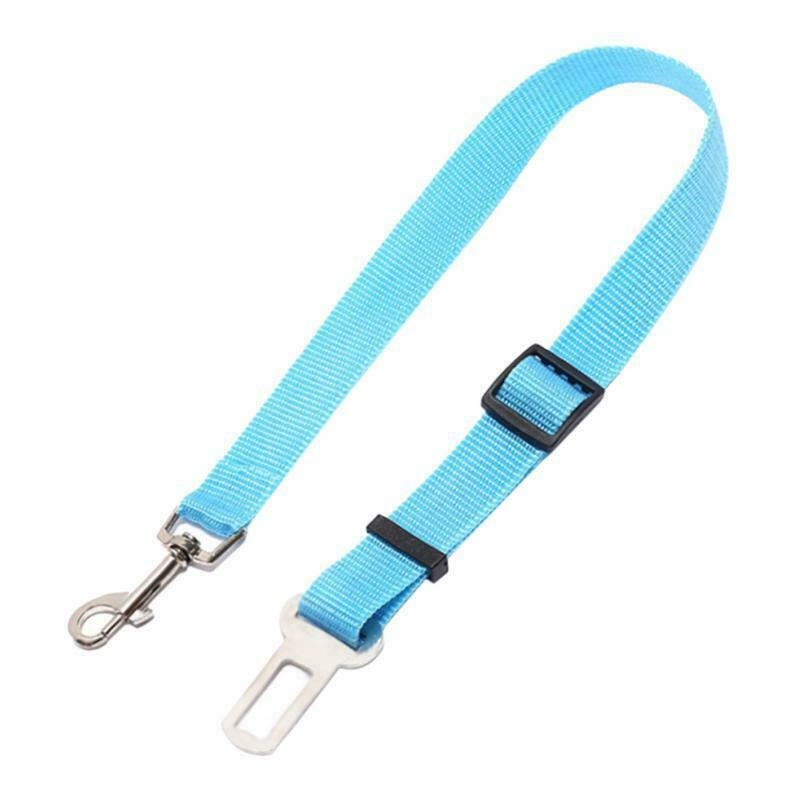 Adjustable Pet Cat Dog Car Seat Belt Nylon Leash For Pet Dog Cat Sky Blue