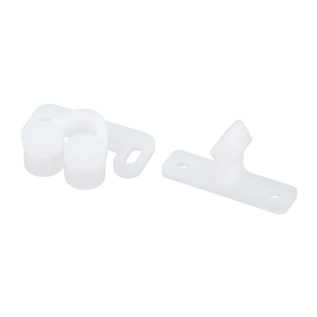 2pcs White Double Twin Roller Door Catches Cabinet Cupboard Furniture Latch