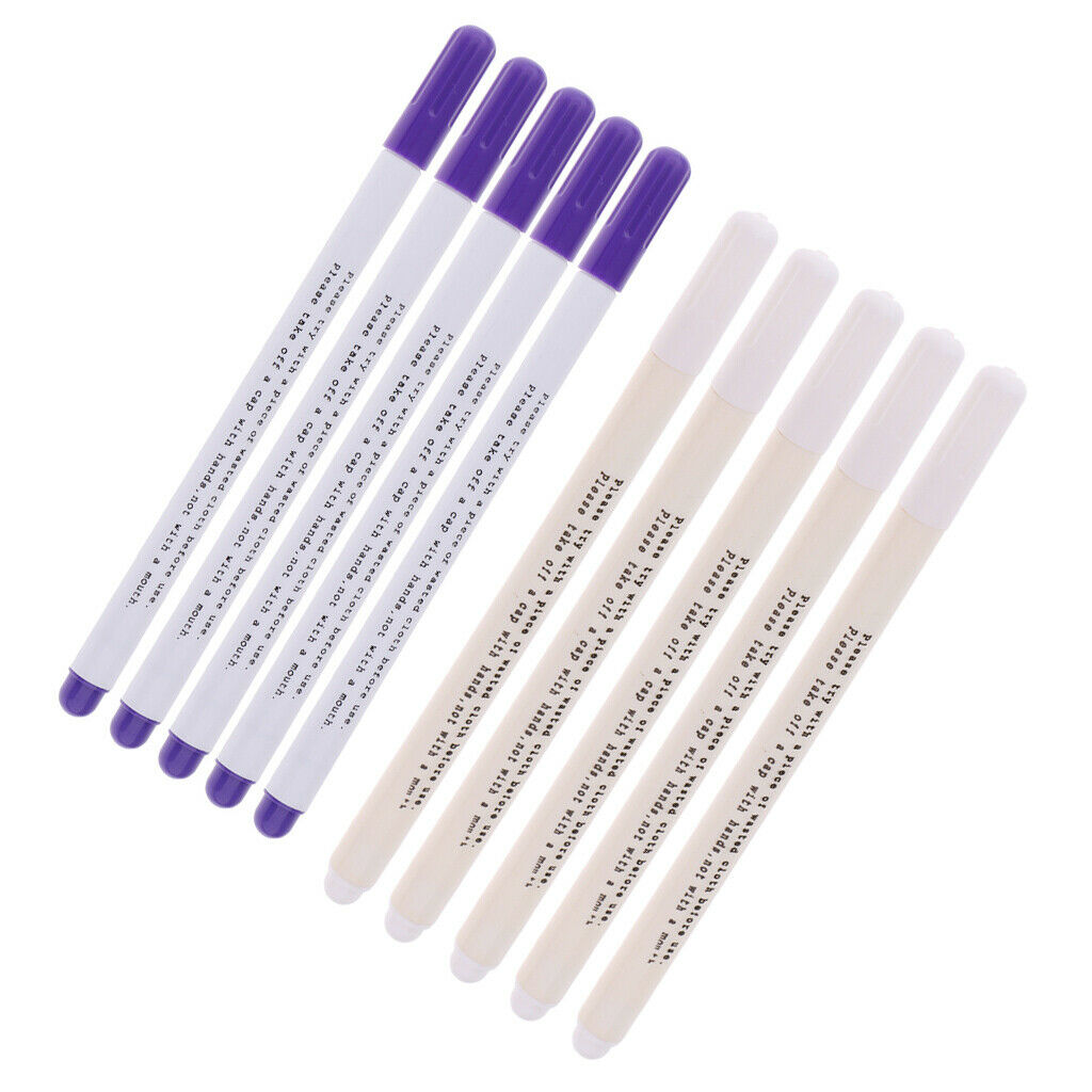 10Pcs Water Erasable Marking Pens Cross Stitch Craft Tool For Fabric Textile
