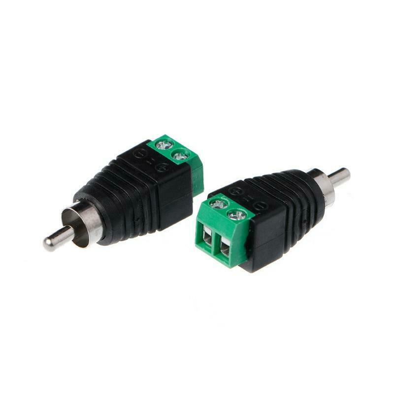 3 Pcs RCA Male Plug to AV Terminal Connector Video AV Balun 2 Screw
