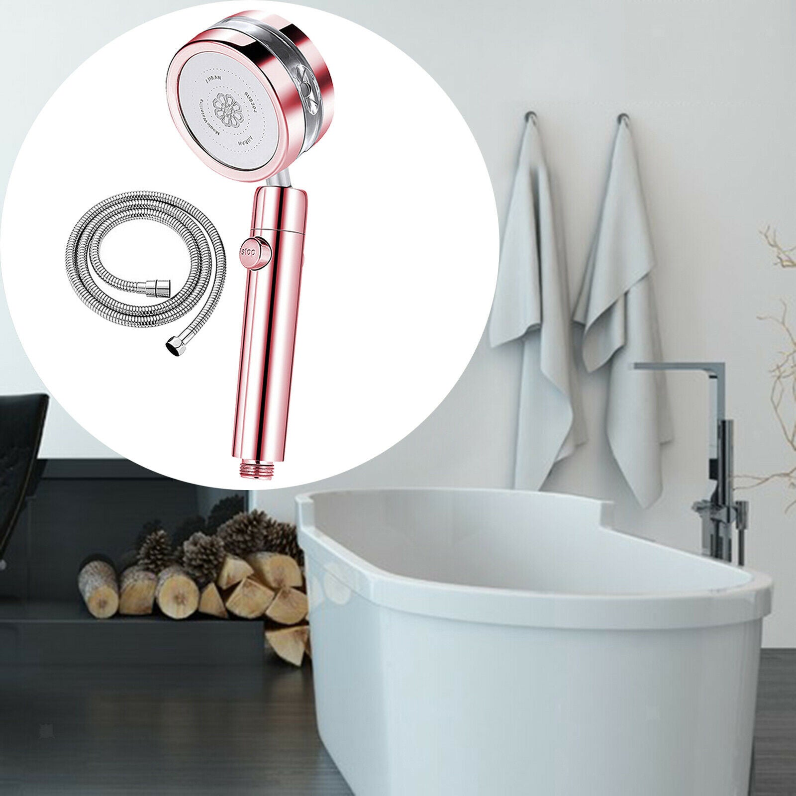 High Pressure Handheld Shower Head for Bathroom Pink