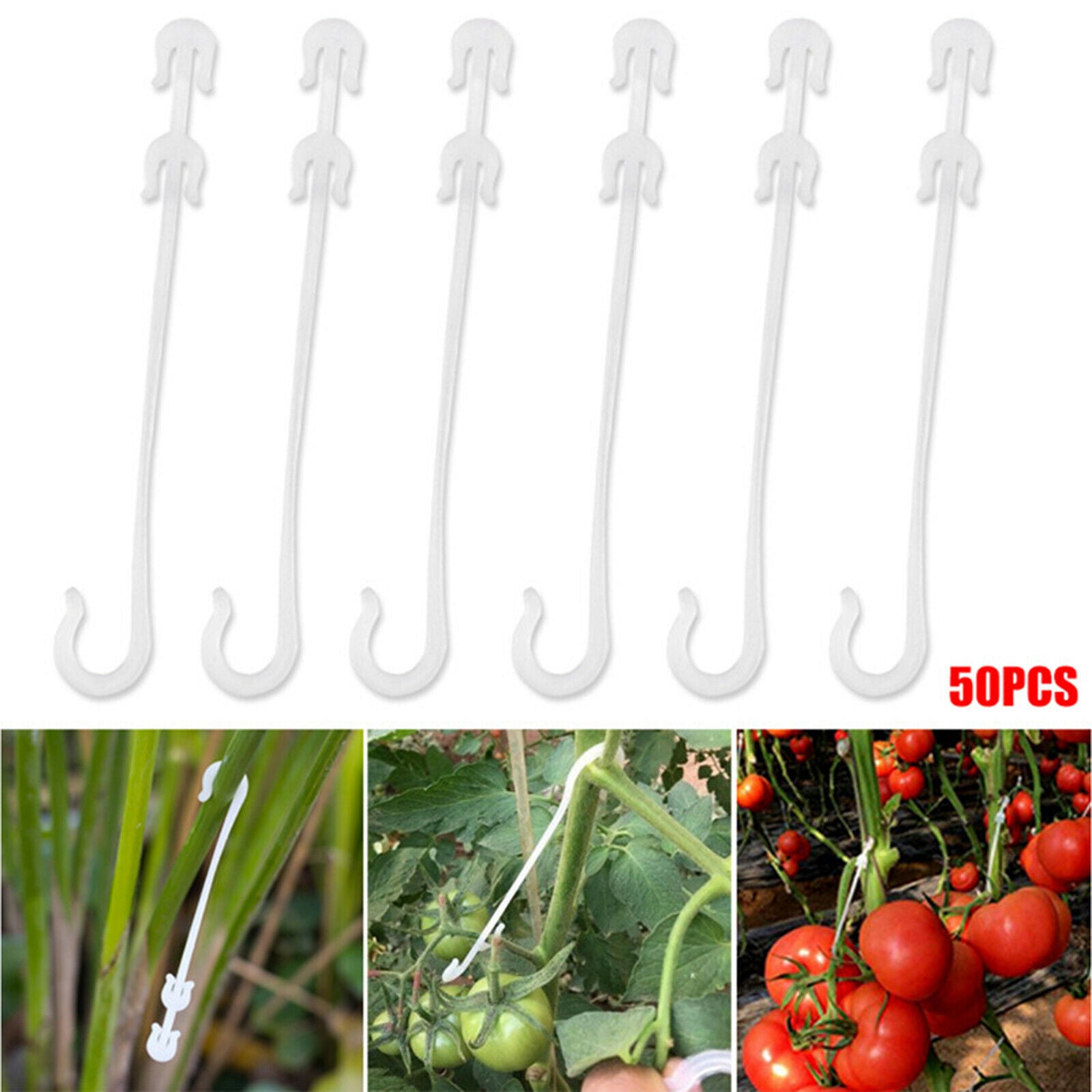 Tomato Vegetable Support J-hook Clips Anti Bending Stems Vegetables Pack Of 100