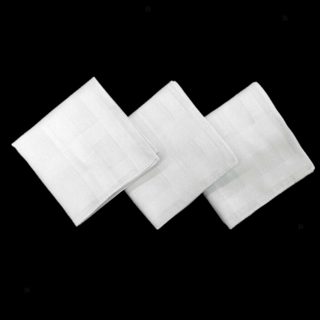 24 Pieces Cotton Handkerchiefs Classic Solid White Pocket Square Bulk Set