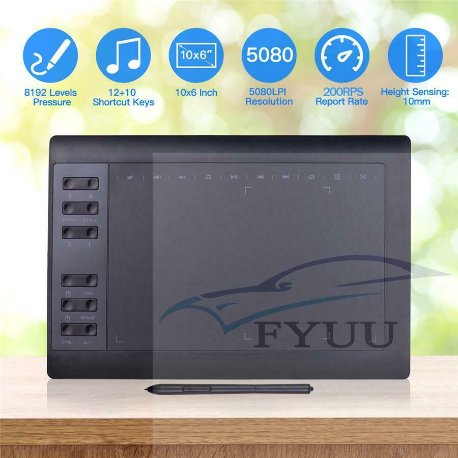 6'' Graphics Tablet 8192 Drawing Tablet Digital Tablet 233 Point Quick Reading
