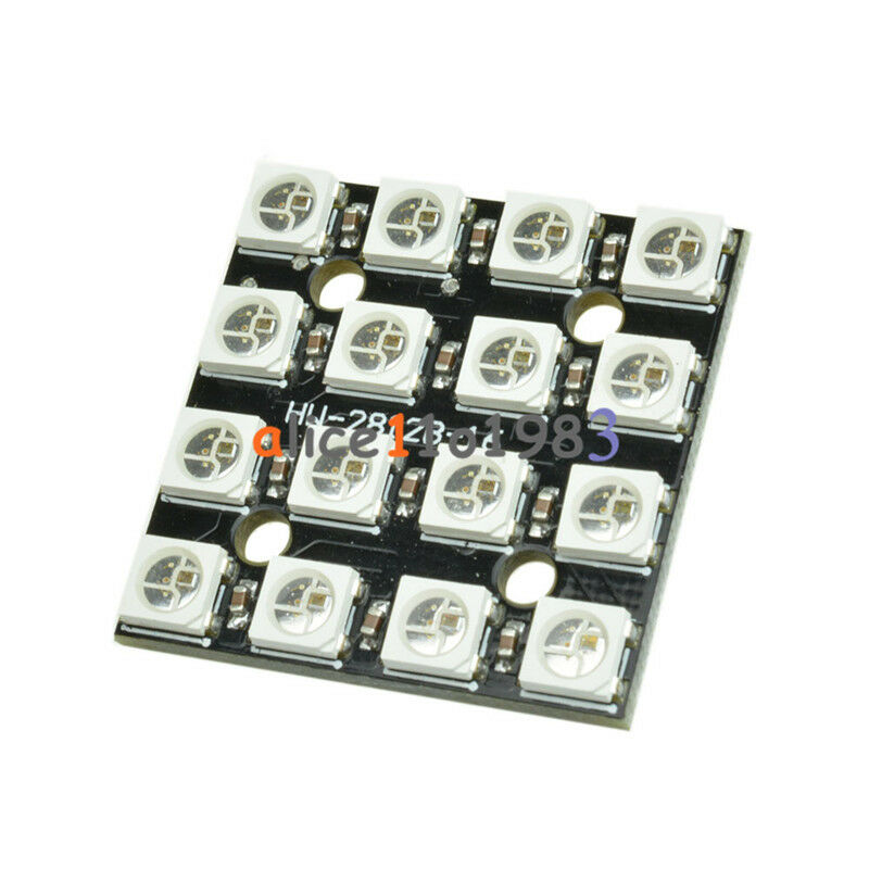 RGB LED 4x4 16Bit WS2812 5050 RGB LED + Integrated Drivers For Arduino