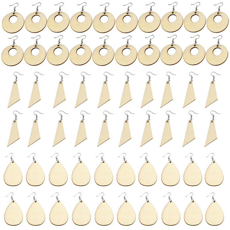 180pcs Unfinished Wooden Earrings Pendants Blank Cutout Pendants Jewelry MakBDA