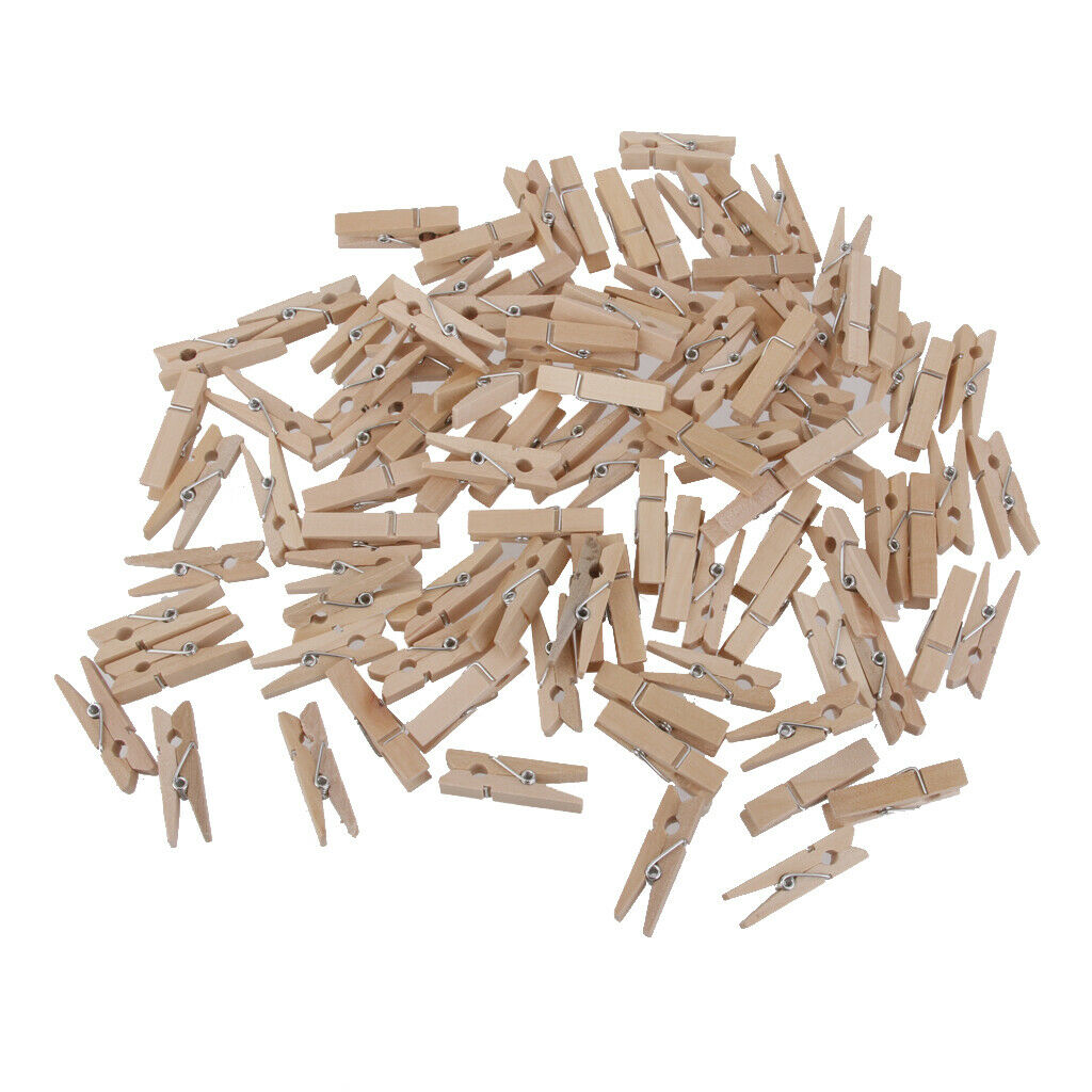 300pcs Mini Wooden Pins Pegs Wood  Paper Clothespins Crafting Cardmaking