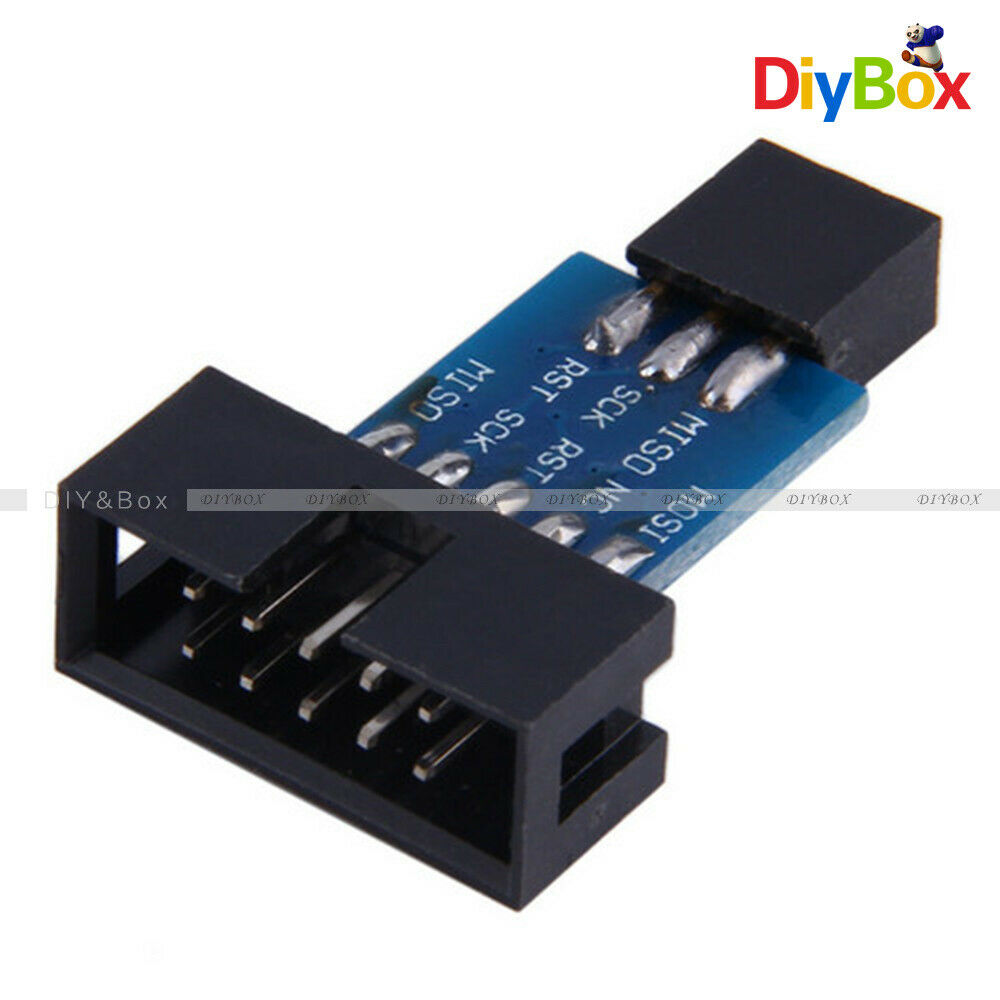 5PCS ATMEL AVRISP STK500 USBASP Adapter Board USB 10 Pin to 6 Pin Adapter - Blue