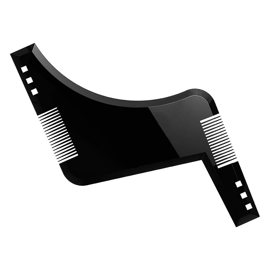 Beard Tool Stencil Symmetry Trimming Beard Comb for Salon Barber Black